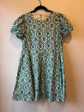 Boden Geometric Floral Puff Sleeve Mini Dress US 8P